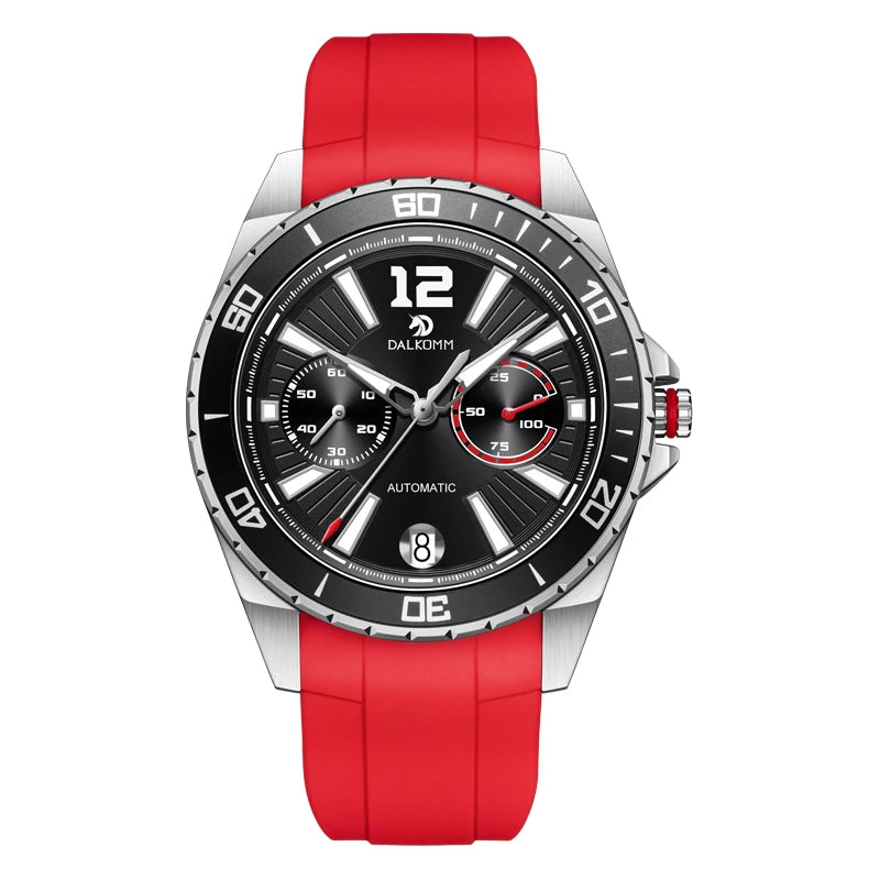 High Quality Men's Automatic Diver Watch Quartz Mechanic with Stainless Steel and Leather/Rubber Bands Relogio Masculino