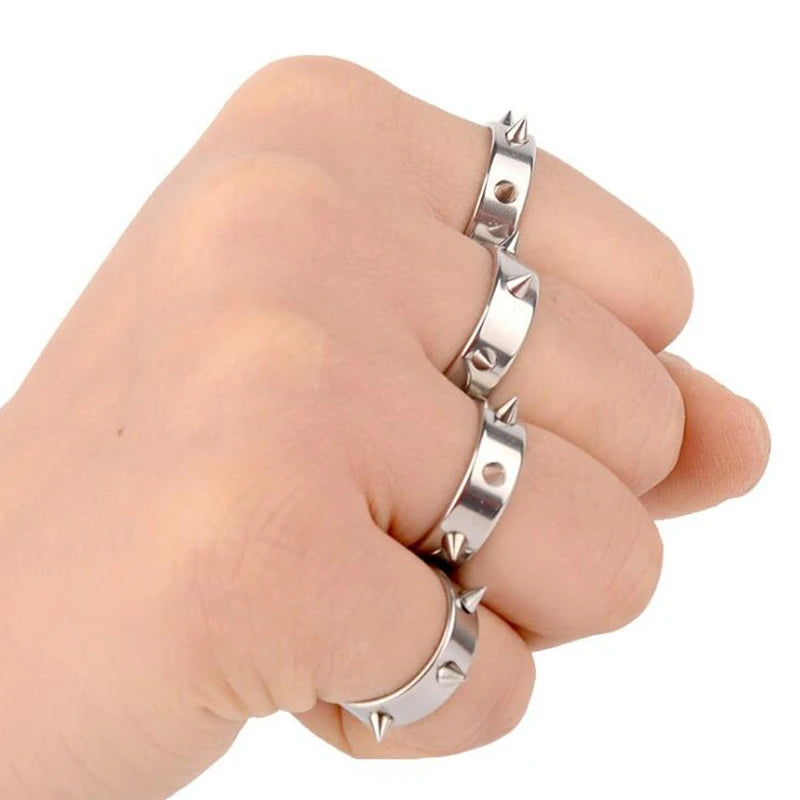 Self-defense Stainless Steel Rings Punk Style Men's And Women's Thorn Jewelry Joyas Para Hombres y Mujeres