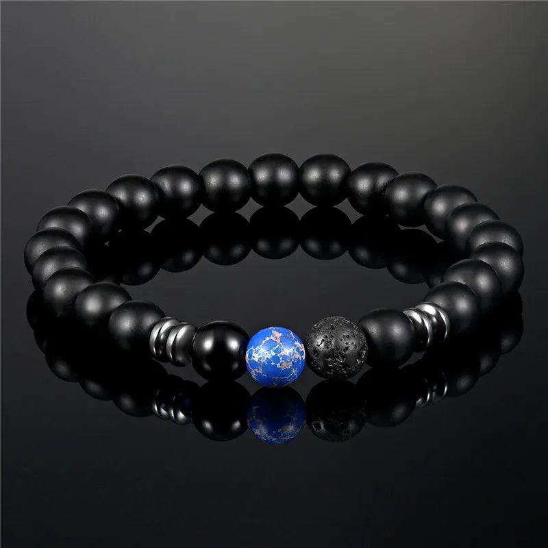 MKENDN Minimalist Natural Stone Bracelet Men Charm Hematite Beads Bracelet Male Diy Jewelry Accessories Yoga pulsera hombres