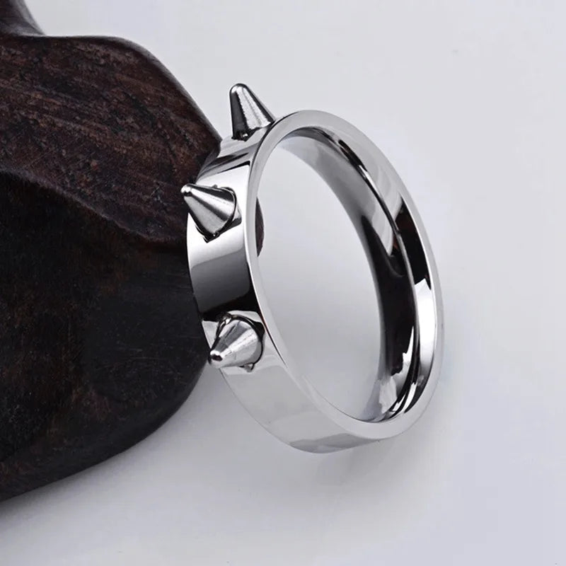 Self-defense Stainless Steel Rings Punk Style Men's And Women's Thorn Jewelry Joyas Para Hombres y Mujeres