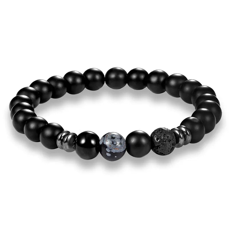 MKENDN Minimalist Natural Stone Bracelet Men Charm Hematite Beads Bracelet Male Diy Jewelry Accessories Yoga pulsera hombres