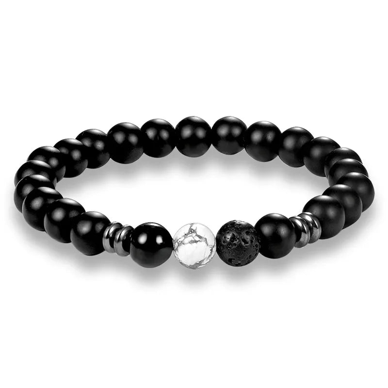 MKENDN Minimalist Natural Stone Bracelet Men Charm Hematite Beads Bracelet Male Diy Jewelry Accessories Yoga pulsera hombres