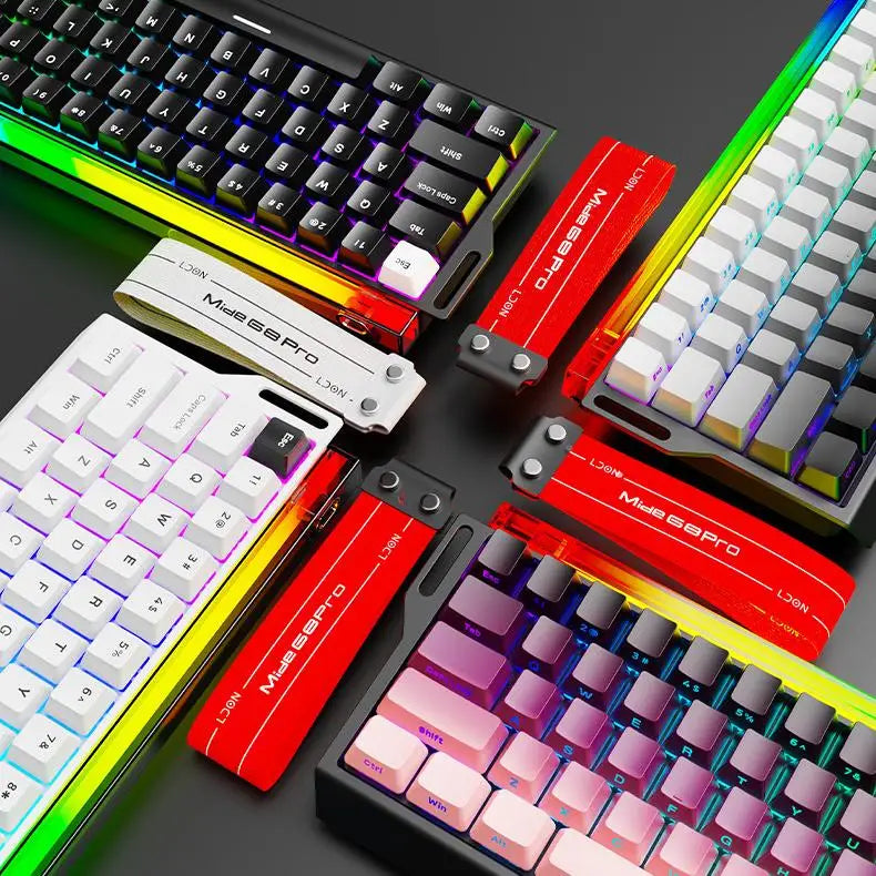 LDON 68 New Model RGB Wired Mechanical Keyboard 8000Hz Magnetic Switch 68 Laser Keys for PC Desktop Gaming Operation