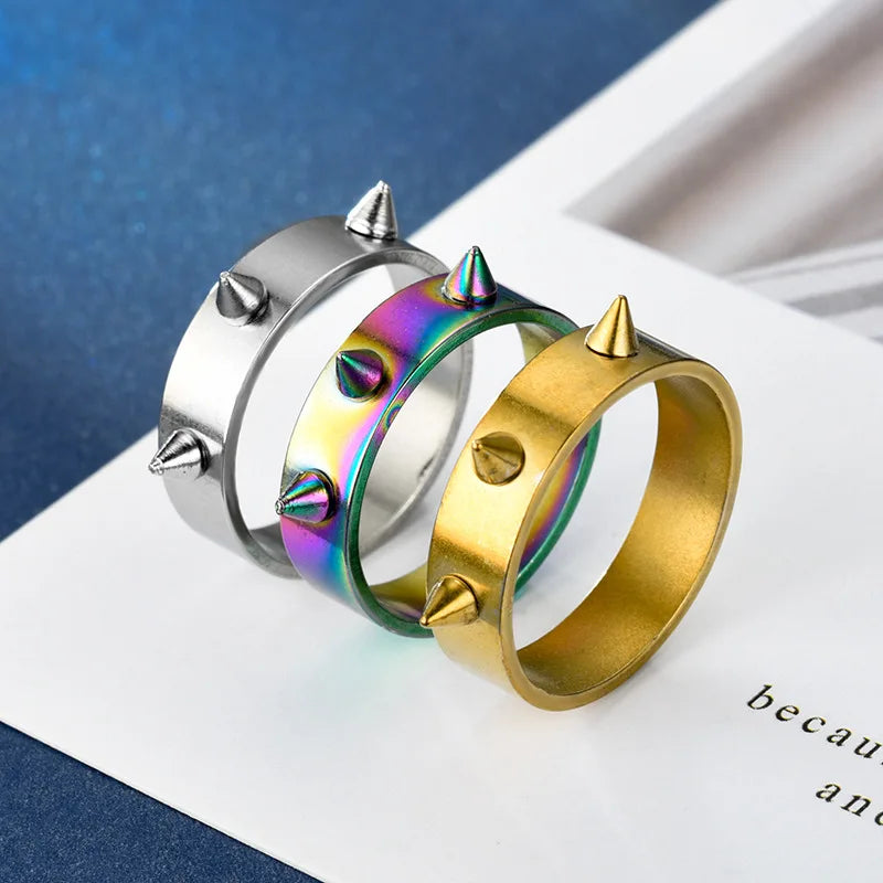 Self-defense Stainless Steel Rings Punk Style Men's And Women's Thorn Jewelry Joyas Para Hombres y Mujeres