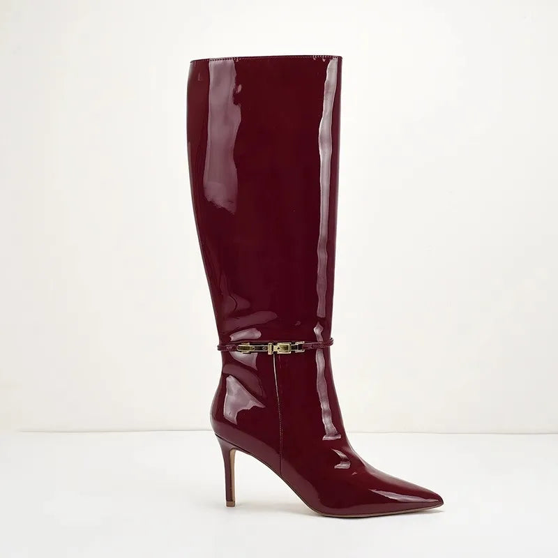 Women's Autumn and Winter Long Boots, European and American Plus Size  Motorcycle Boots, Women's Shoes