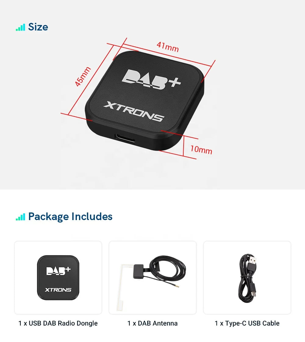 XTRONS DAB Digital Radio Tuner USB Dongle for Android Car Stereo Head Unit Car Accessories USBDAB04