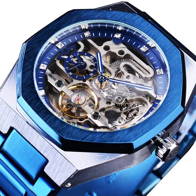 Watches Men Wrist Top Brand Waterproof Fashion Design Luminous Male Relojes Hombre Iced Out Tourbillon Skeleton Mechanical Watch