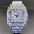 Men's Moissanite Diamond Quartz Watch Hip-hop Ice Thorn Dial Inlaid Zircon Square Full Diamond Waterproof Mechanical watches