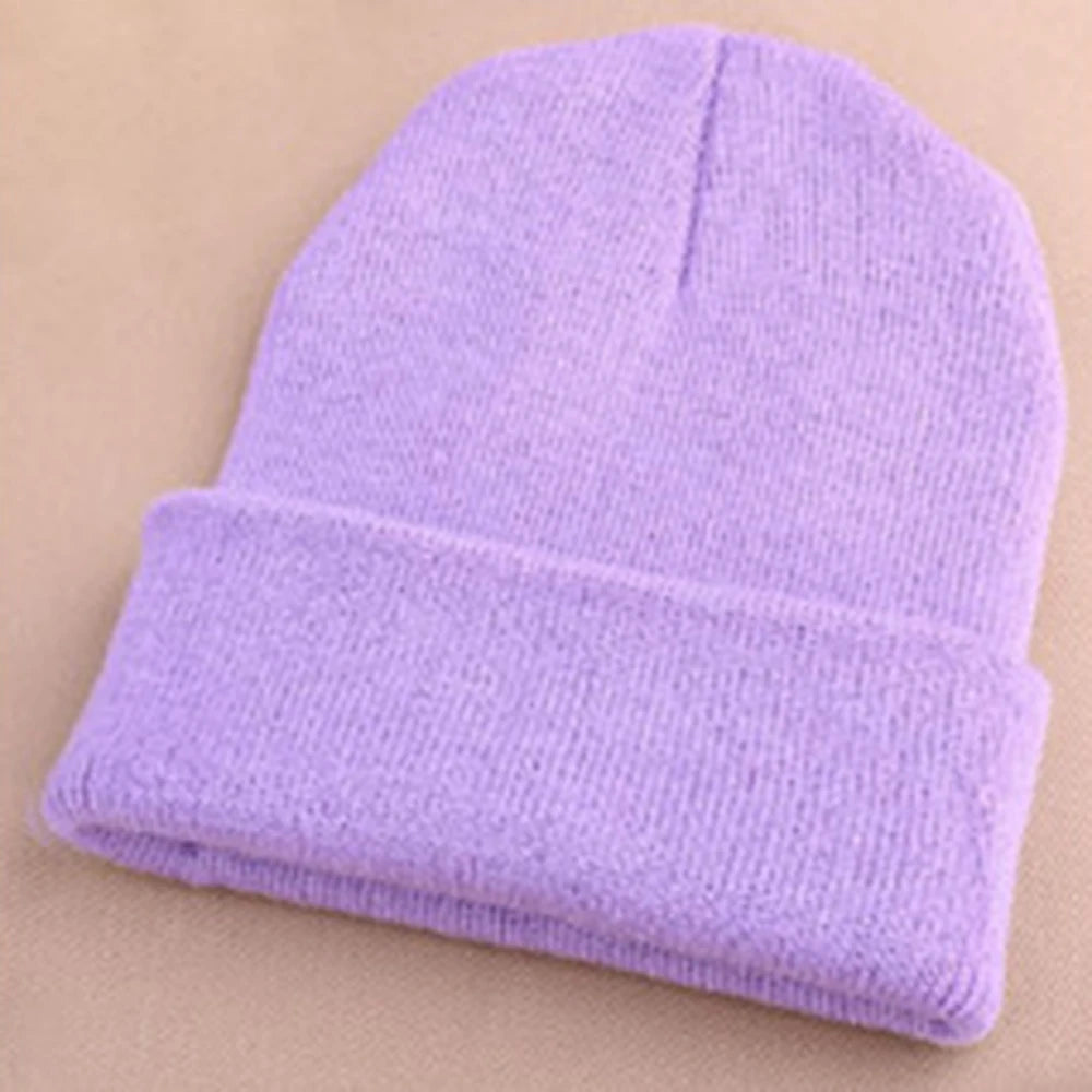 Fashion 19 Colors Knitted Neon Women Beanie Girls Autumn Casual Elastic Cap Women's Warm Winter Hats Unisex Gorros Hombres