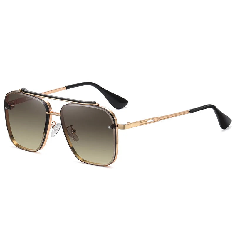 2022 New Design Fashion Metal Frame UV400 protection Gradient Color Lens Men Sunglasses