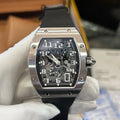 Top Version of 6701 Fully Automatic Men's Mechanical Tonneau Case Watch with Rubber Band Thick Stainless Steel Watch