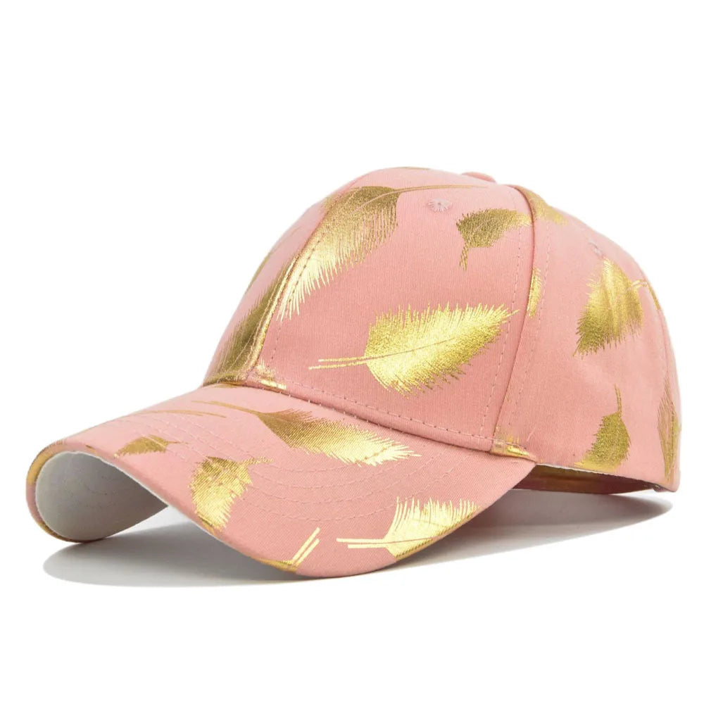 FS Brand Black Golden Feather Print Baseball Cap For Men Summer Women Trucker Hat Casual Cotton Snapback Hip Hop Caps Bone 2026