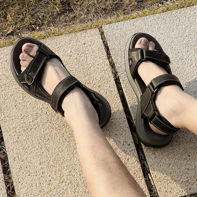 Men's Sandals outdoor Summer Comfortable Men Shoes Soft genuine leather Men Roman Sandals Men Water Trekking Sandals men