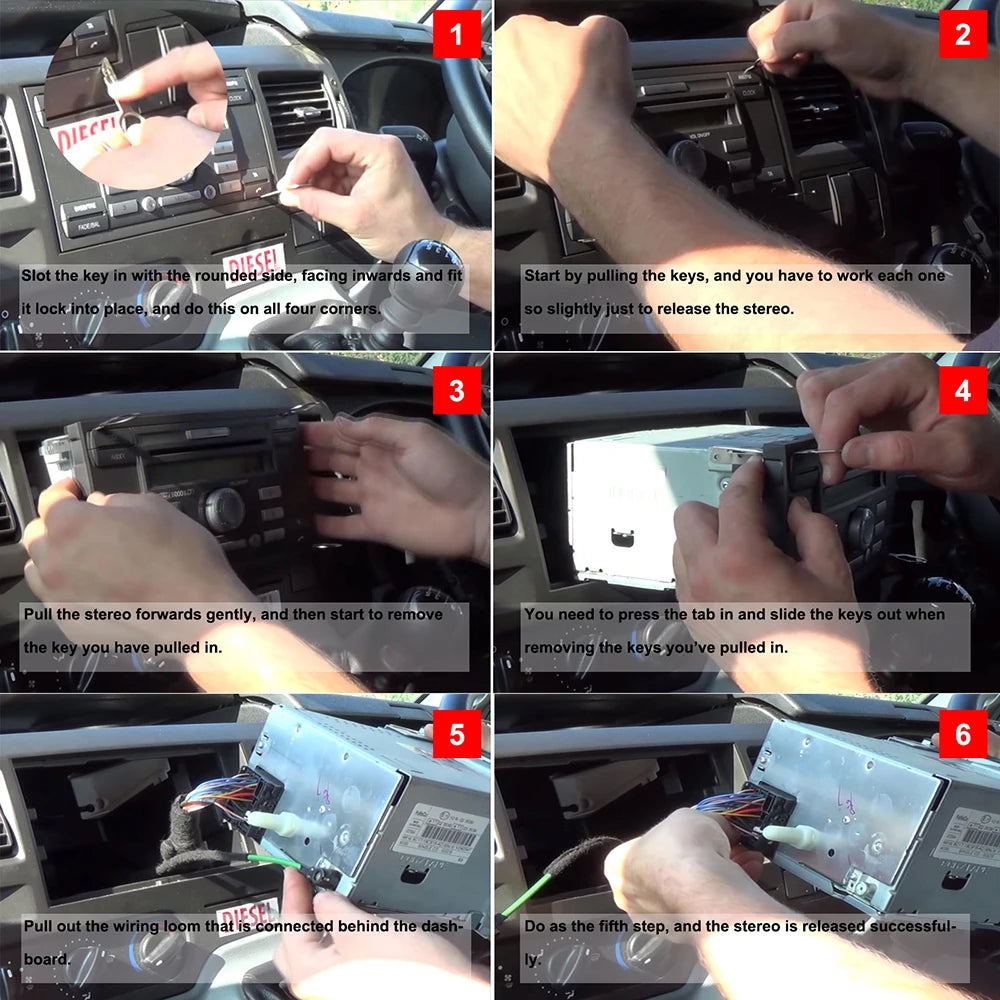 4Pcs Radio Removal Stereo Key Release Pin Head Unit O  Practical Extraction s for VW  Car Accessories