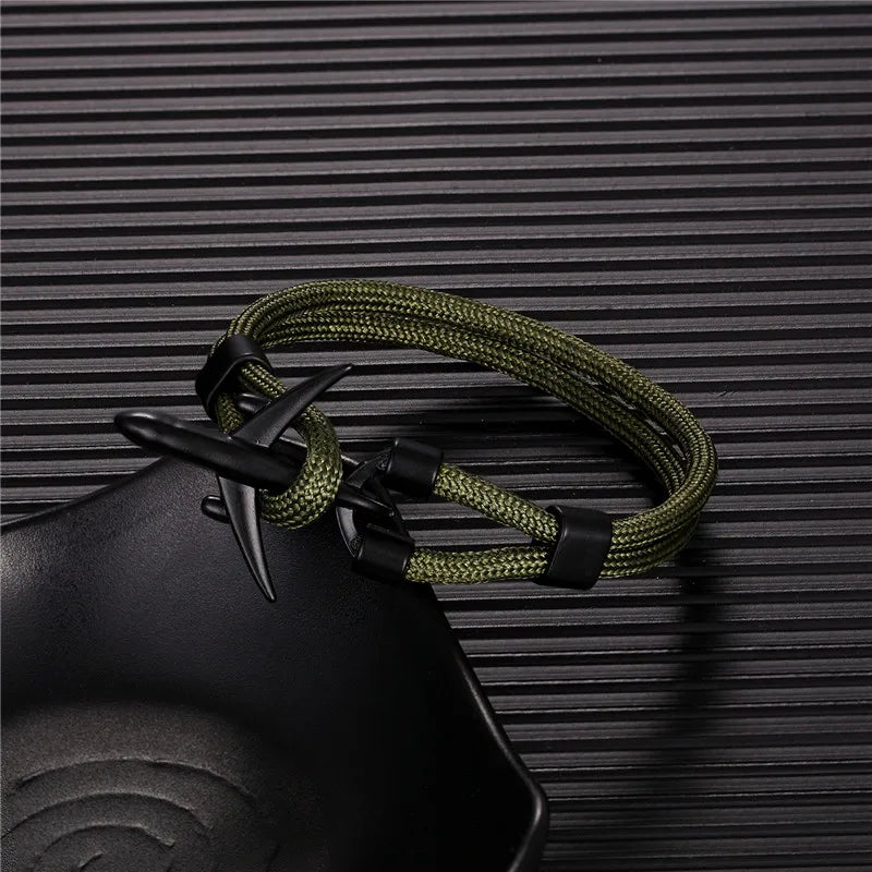 MKENDN Fashion Anchor Men Women Airplane Bracelets Charm Rope Chain Paracord Hope To Safe Jewelry Pulseras hombres