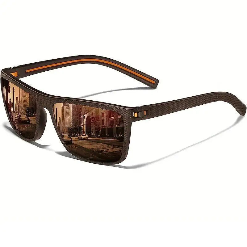 Square Polarized Tortoiseshell Colored Lenses Trendy Sunglasses for Unisex Adult Lightweight Full Rim Frame