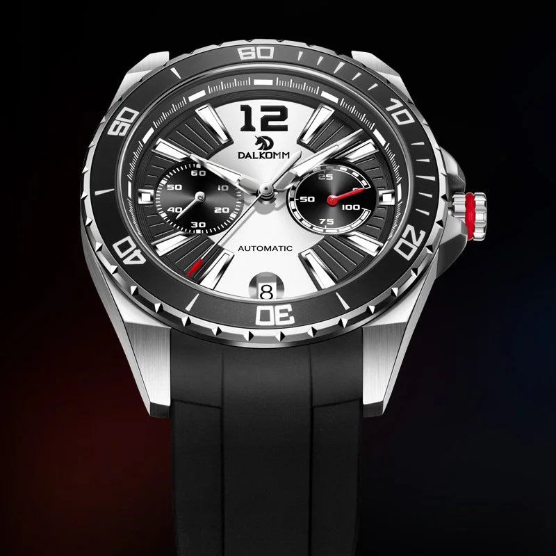 High Quality Men's Automatic Diver Watch Quartz Mechanic with Stainless Steel and Leather/Rubber Bands Relogio Masculino
