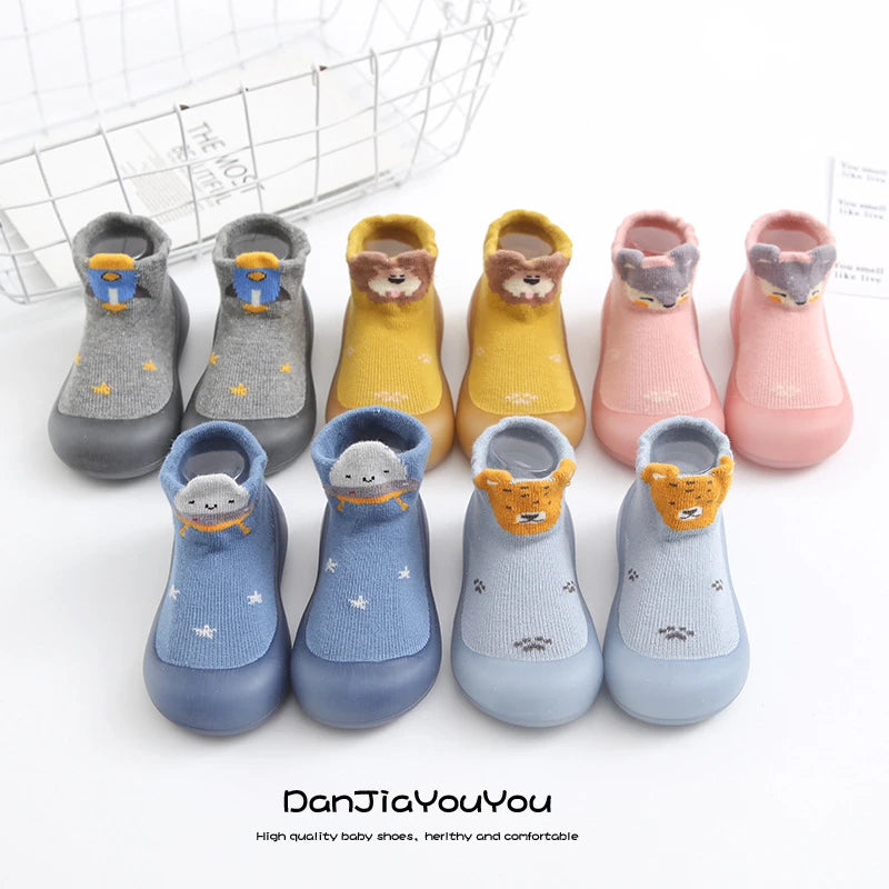 Baby Boy First Walkers Children Sock Shoes Non-slip Floor Socks Boy Girl Soft Rubber Sole Shoes Toddler Sock  Infant Booties