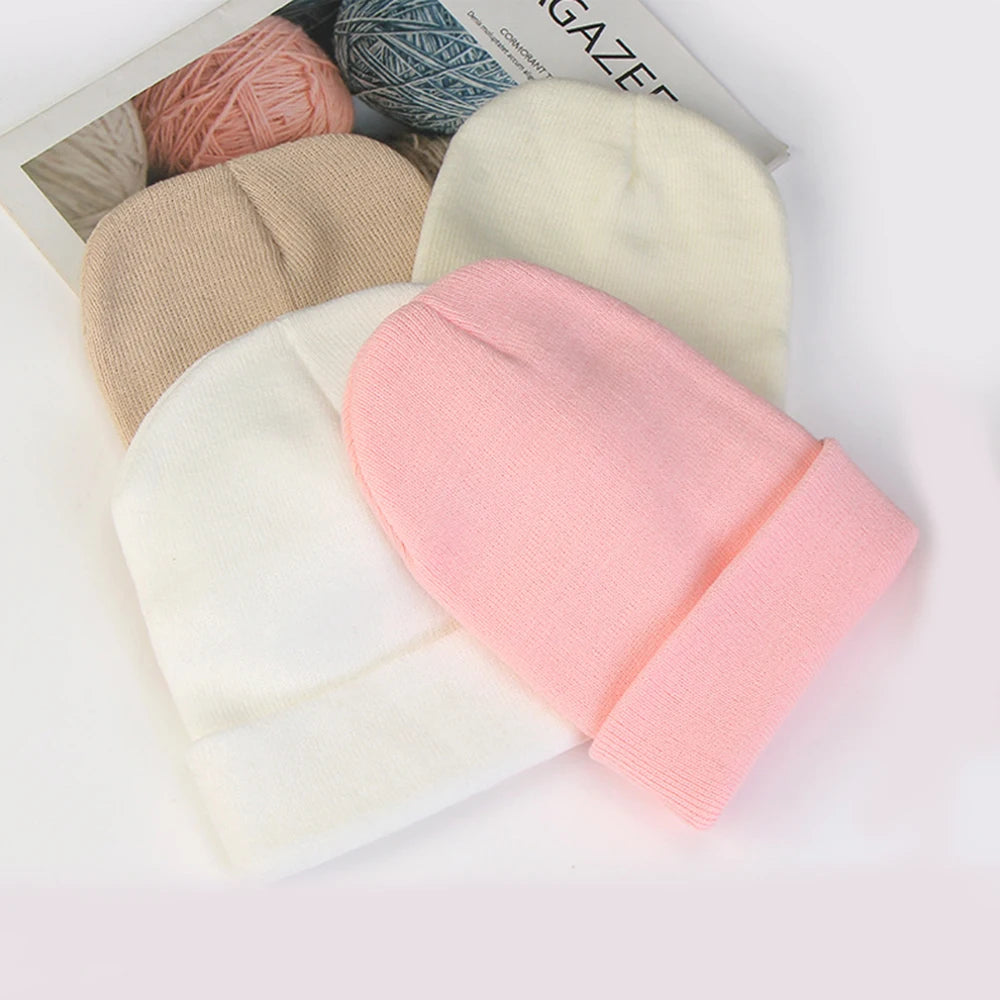 Fashion 19 Colors Knitted Neon Women Beanie Girls Autumn Casual Elastic Cap Women's Warm Winter Hats Unisex Gorros Hombres
