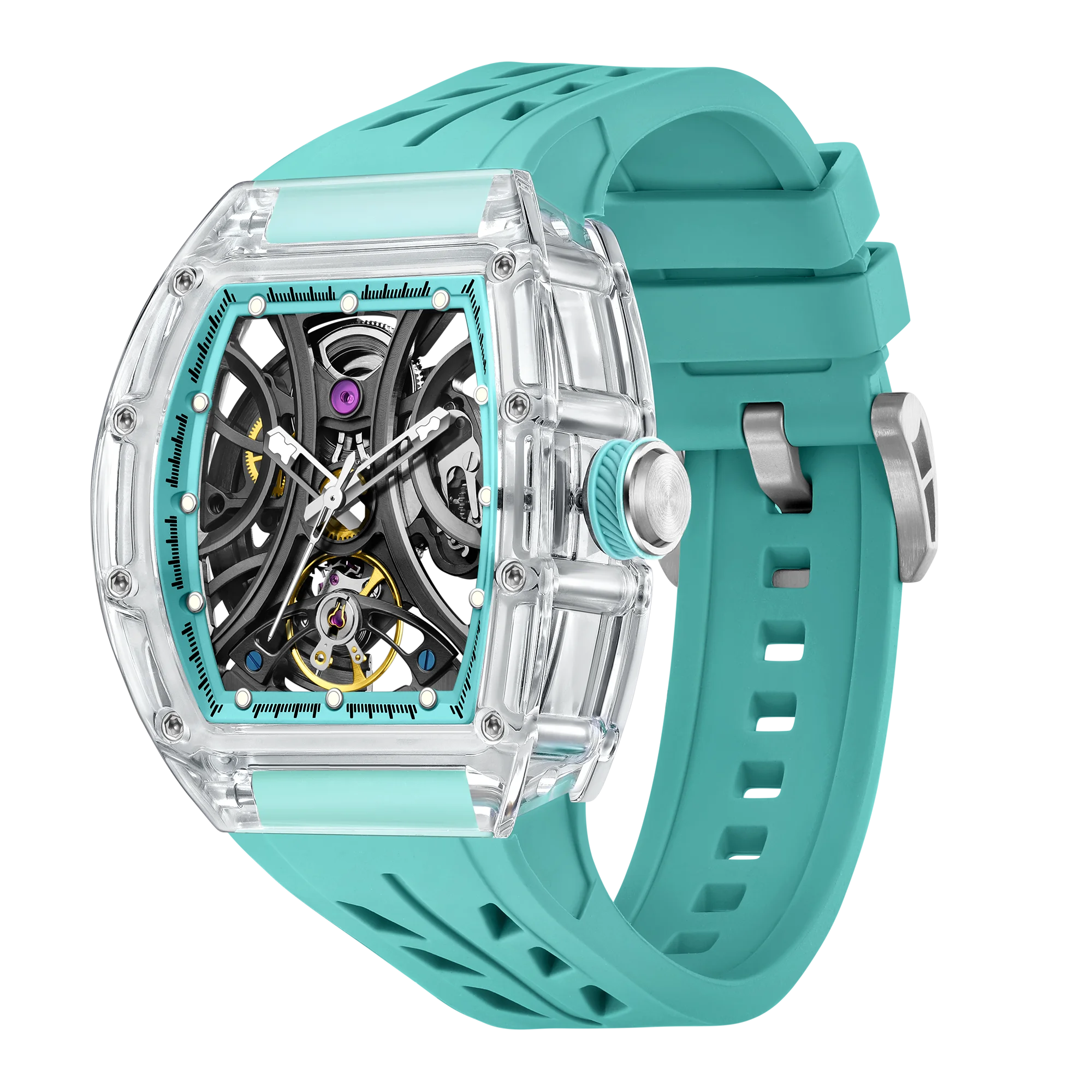 CHANCE 9-195G-11Tourbillon Automatic Watch - Luxury K9 Glass Hollowed-Out Dial Mechanical Men's Watch Wholesale & Customization