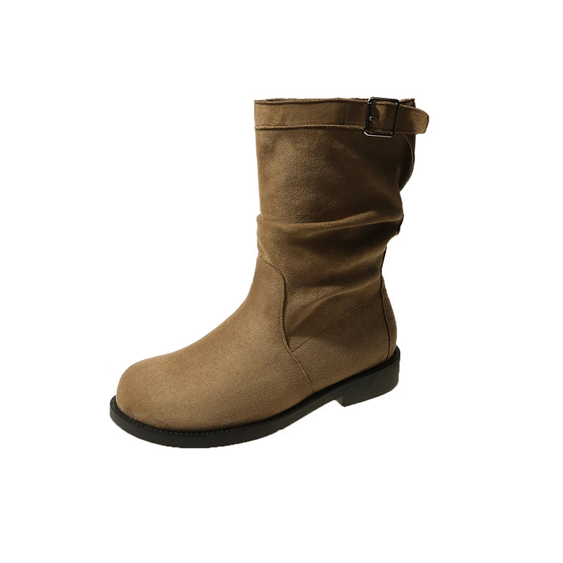 Women's Designer 2024 Winter Snow Boots Warm Slip-On Platform Ankle Shoes Non-Slip Flats Cotton Lining for Walking Motorcycle
