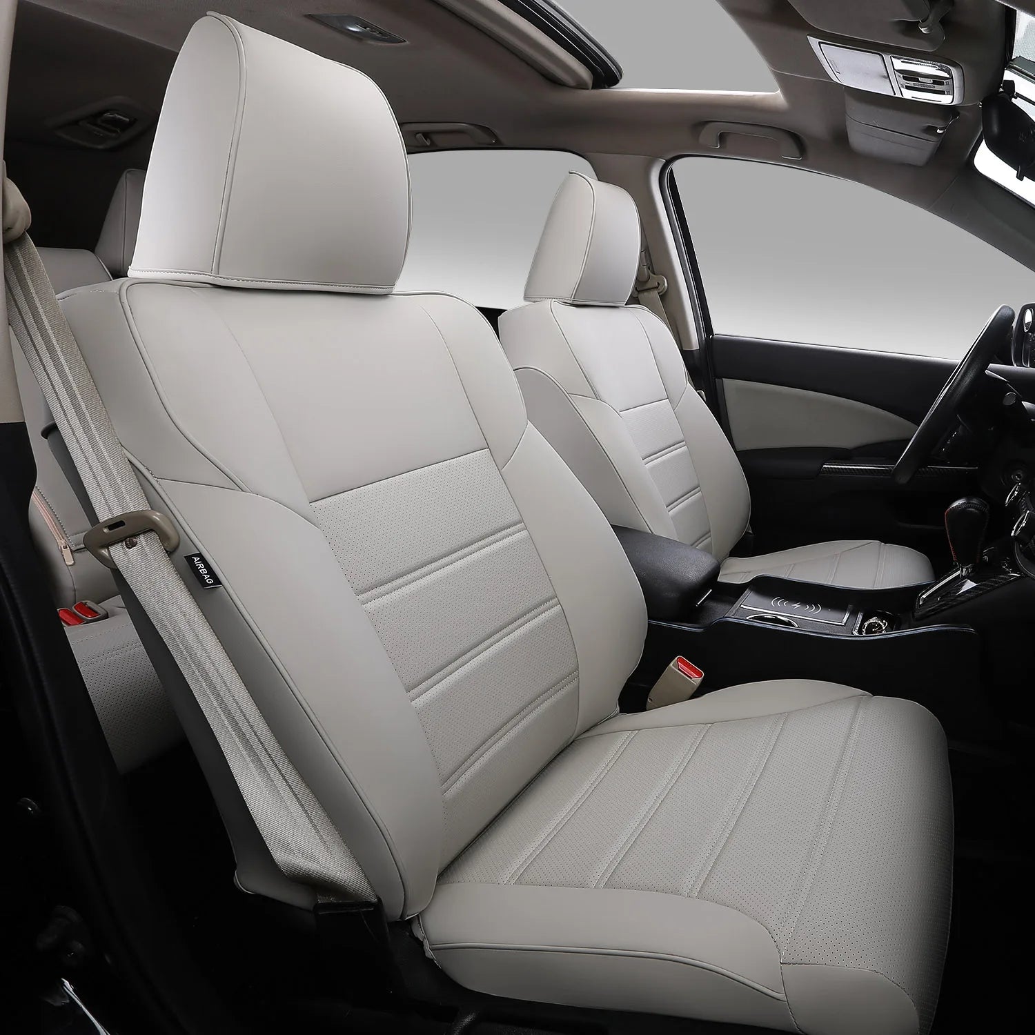 Luxury Sports Leather Car Seat Covers for 2015-2016 for CRV-Customizable Front & Rear All-Season 12-Piece Set