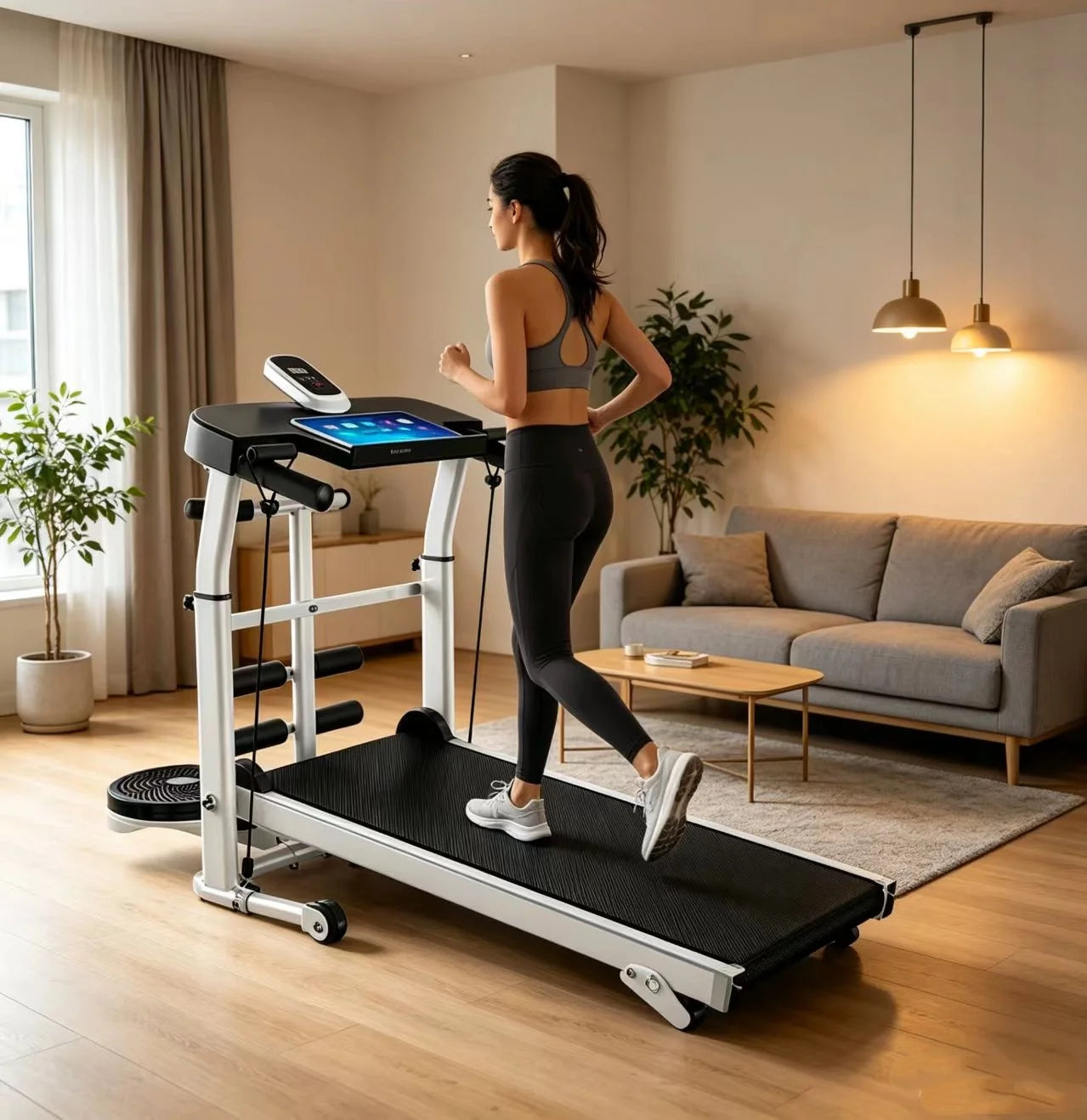 Small Folding Mechanical Steel Treadmill Exercise Portable Manual Incline Treadmill Machine for Home Office Small Spaces