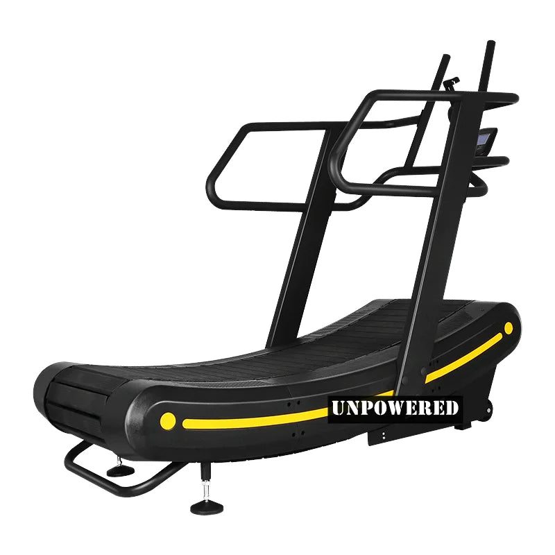 Curved Unpowered Home Fitness Treadmill  Multi-Exercise Mode Gym Mechanical Treadmill Manual Heart Running