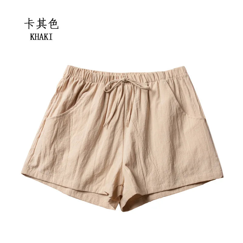 Casual Linen Shorts, Woman Gym Shorts, Big Size Loose Short Pants, High Waist Dance Hotpants, Micro Summer Bottoms for Girls