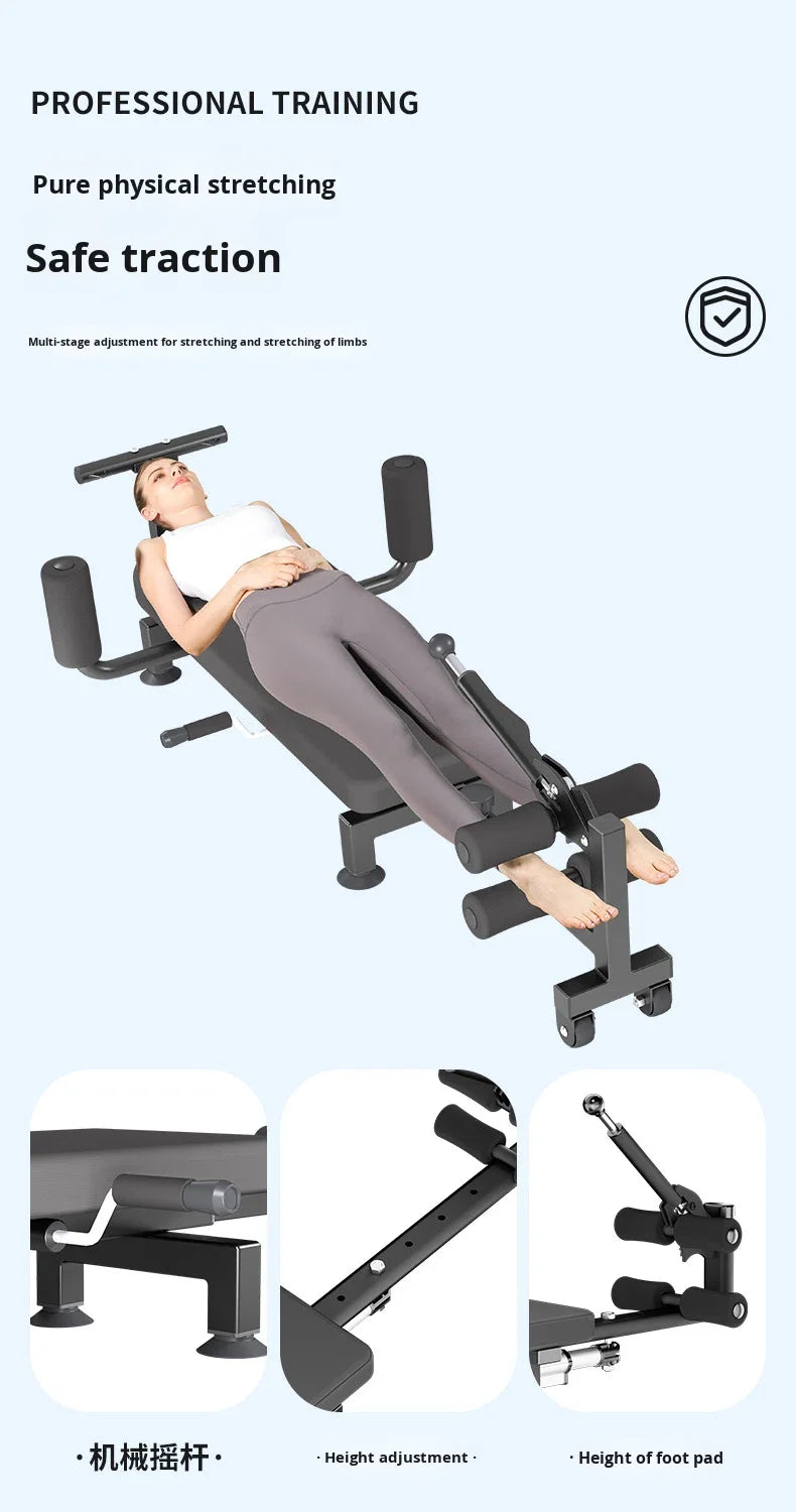Sovis Mechanical Inverted Cervical Lumbar Spine Relaxer Leg Stretching PVC Fitness Device Home Waist Traction Machine