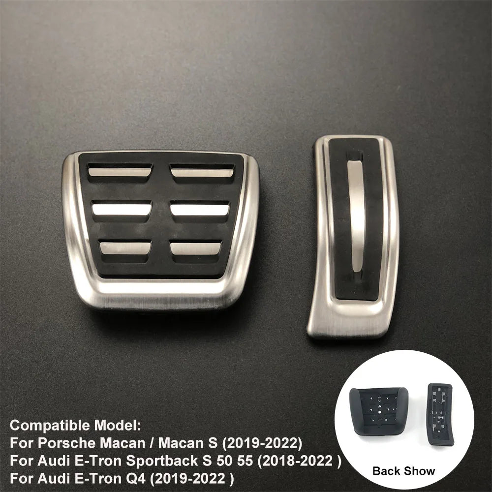For Audi E-Tron Q4 / Porsche Macan Macan S 2019- Car Styling Accessories Foot Rest Accelerator Fuel Gas Pedal Brake Pedal Cover