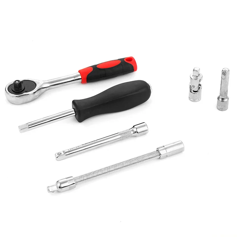 46pcs 1/4 Inch Ratchet Wrench Set Metric Hex Bit Socket Set Mechanic Tool Kits for Auto Repair Vehicle Tools
