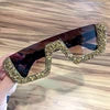2026 New Arrivals Bling Studded High Quality Glitter Luxury Designer Sun Glasses Shades Rhinestone Square Sunglasses for Woman