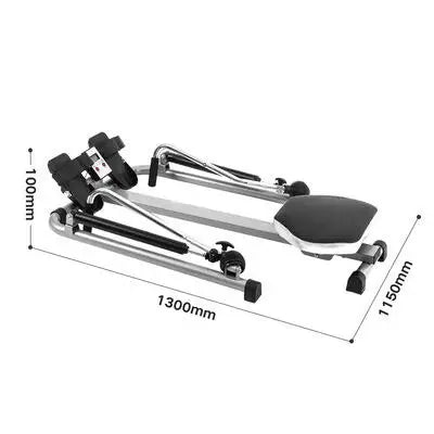 Home-use Double-handled Lightweight Indoor Rowing Machine, Hydraulic Folding Design, Silent Mechanism, Iron Material.
