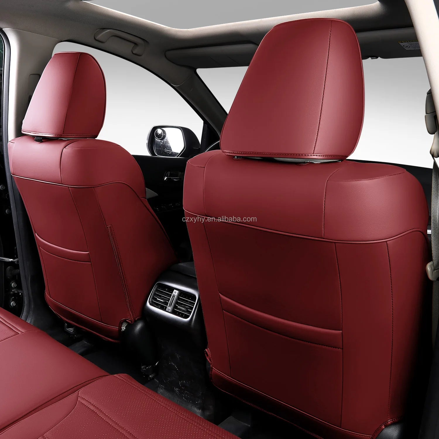 Luxury Sports Leather Car Seat Covers for 2015-2016 for CRV-Customizable Front & Rear All-Season 12-Piece Set