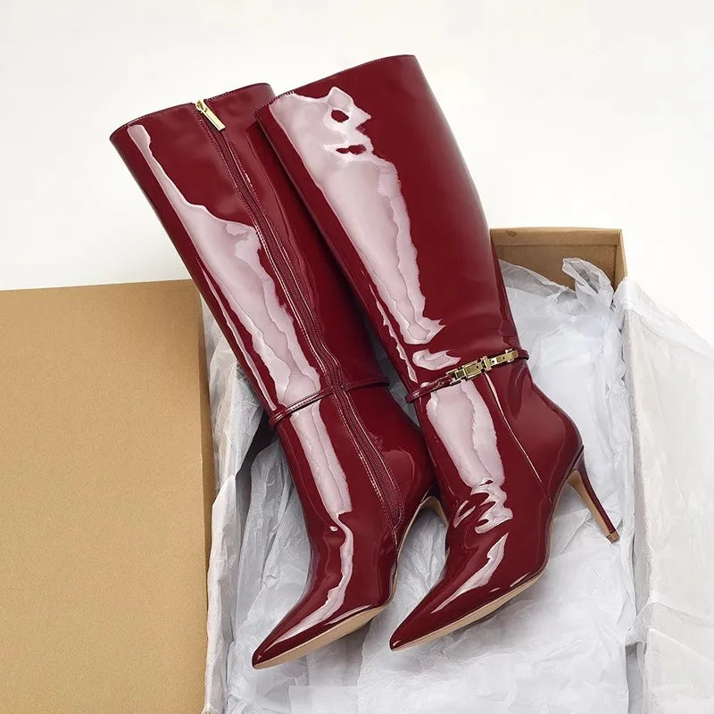 Women's Autumn and Winter Long Boots, European and American Plus Size  Motorcycle Boots, Women's Shoes