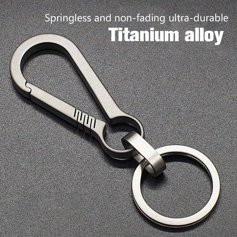 Titanium Buckles EDC Outdoor Tool Titanium Alloy Keychain Tiranium Buckle Key Ring Car Accessories Keychain Pendant Gift for Man