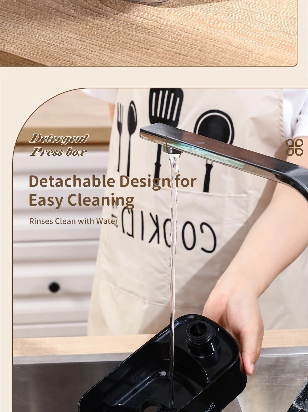 Dishwasher Dispenser, Press Type Manual Soap Dispenser, 2-in-1 Liquid Dispensing Methods, Easy to Detachable and Washable Sponge