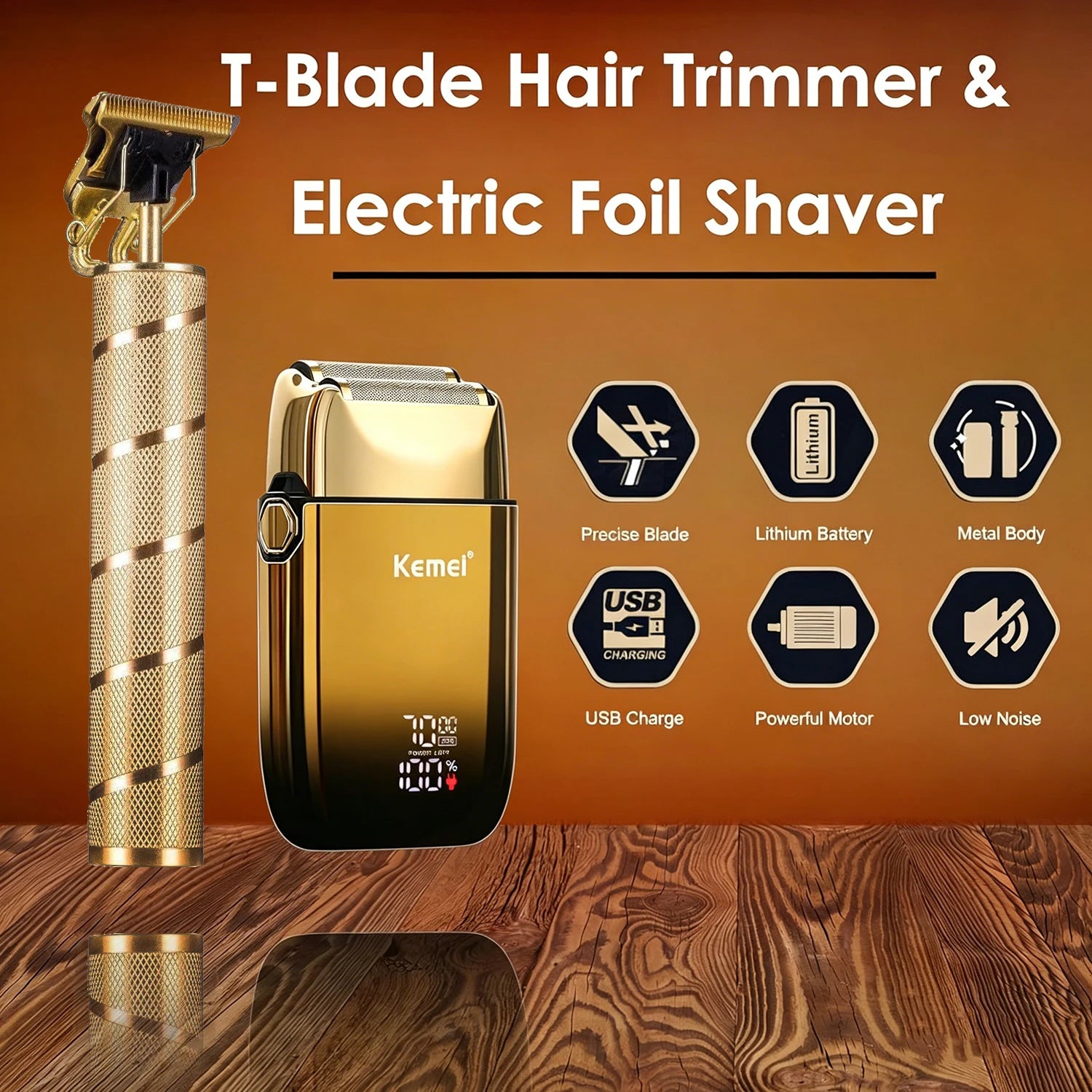 Kemei TX10 Electric Shaver Hair Rechargeable Facial & Beard Foil Razor For Men Bald Head Shaving For Men Machine Barber