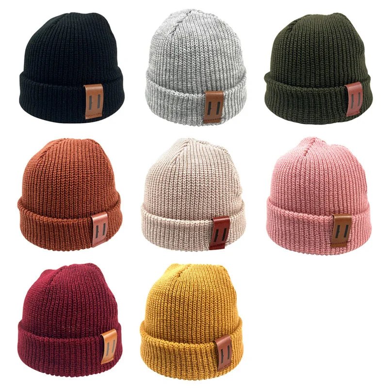 Knit Mother Kids Hat Baby Beanie for Boys Winter Baby Girl Hats Children Cap Infant Bonnet Toddler Accessories 1PC