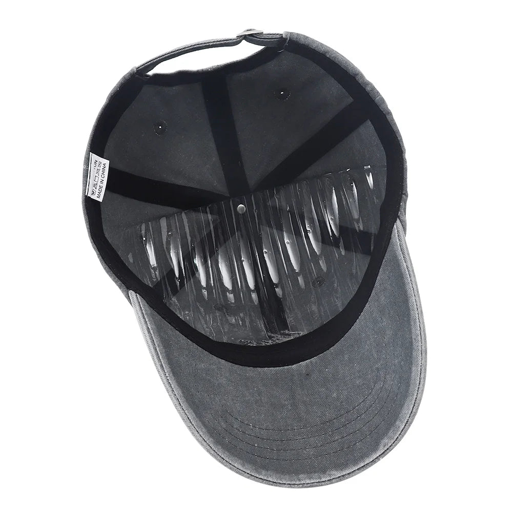Unisex Letter Embroidery Washed Cotton Baseball Cap Adjustable Vintage Distressed Dad Hats for Women Men Gorras Para Hombres