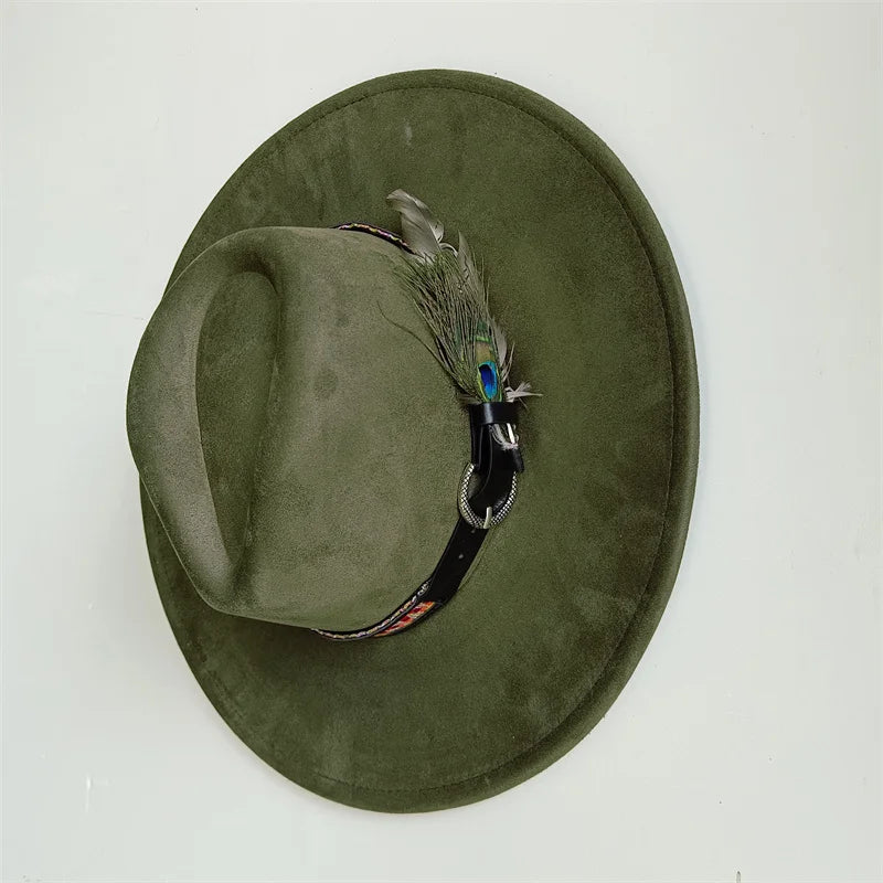 Hot sale suede fedora hat for men and women 56-58cm adult size suede jazz hat classic church fedora women's gorras para hombres