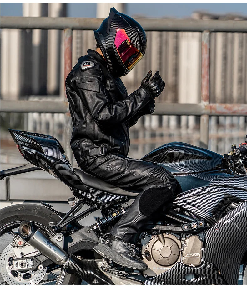 Motorcycle Pants PU Leather Pantalon Moto Men Pantalon Motocross Black Pantalon Moto Para Hombre CE Protector Motocross Pants