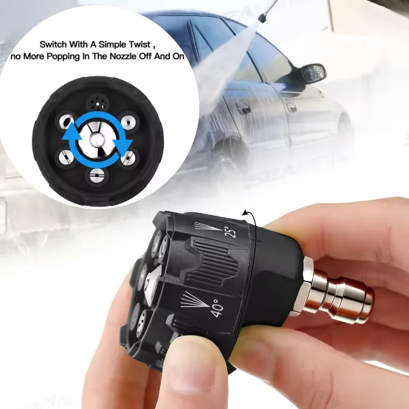 High Pressure Car Wash Nozzle 6 in 1 Multifunctional 14 Inch Design Suitable for 1/4 Inch Pressure Washer Machines