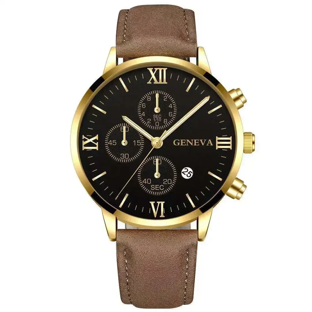 1PC Black Quartz Watch Men Roman Dial Watch Fashion Round Date Quartz Watch for Sports Relogios Masculino Relojes Para Hombres