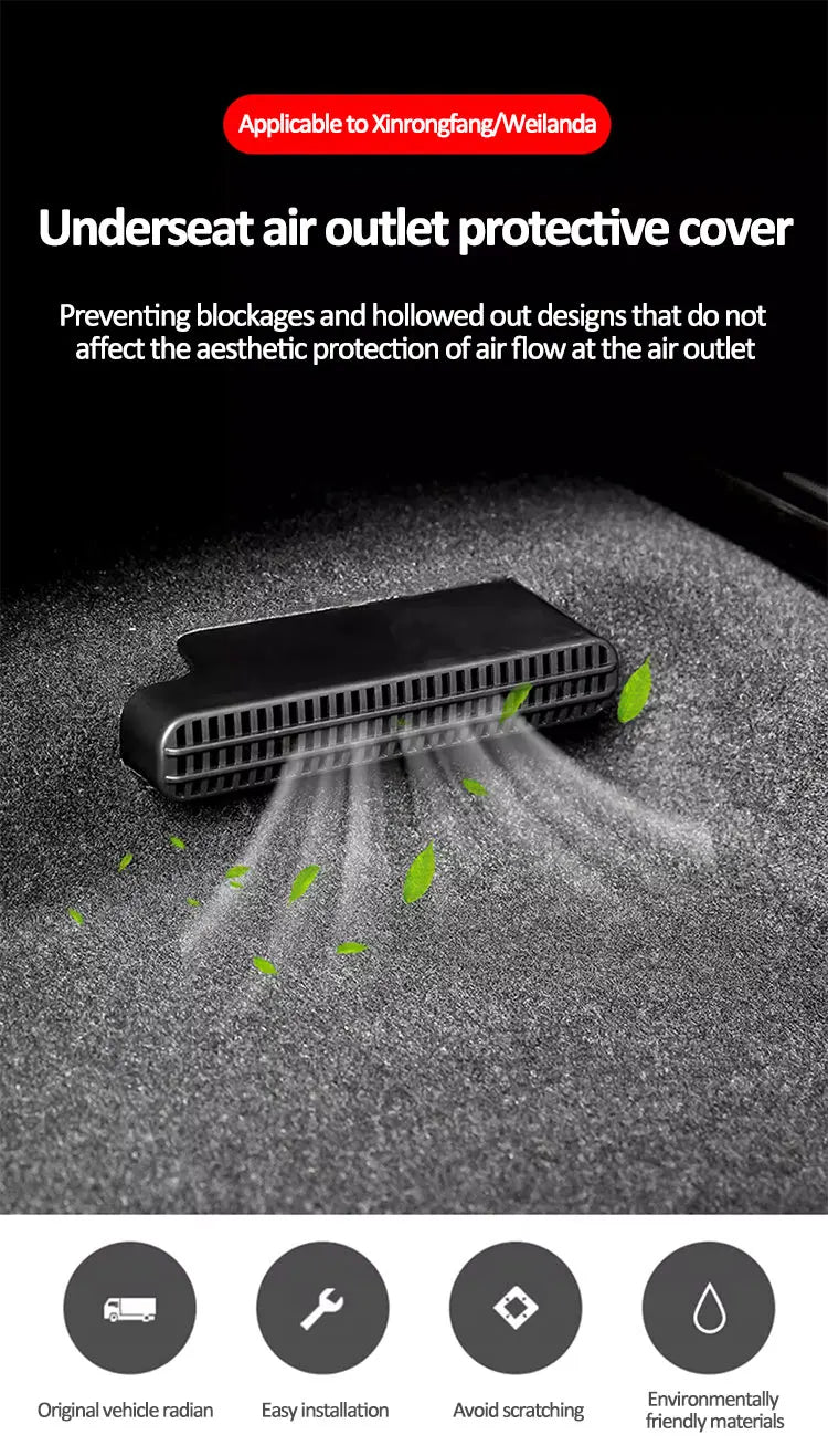 For Haval H9 Accessories 2015-2023 2016 2017 2018 2019 Car Air Vent Covers Protector Under Seats Duct Outlet Car Accessories ABS