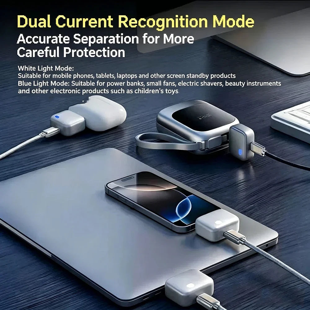 Adaptador de Carga Inteligente con Desconexión Automática, 140W, Carga Rápida, Separador de Seguridad Automático para Dispositivos Tipo-C