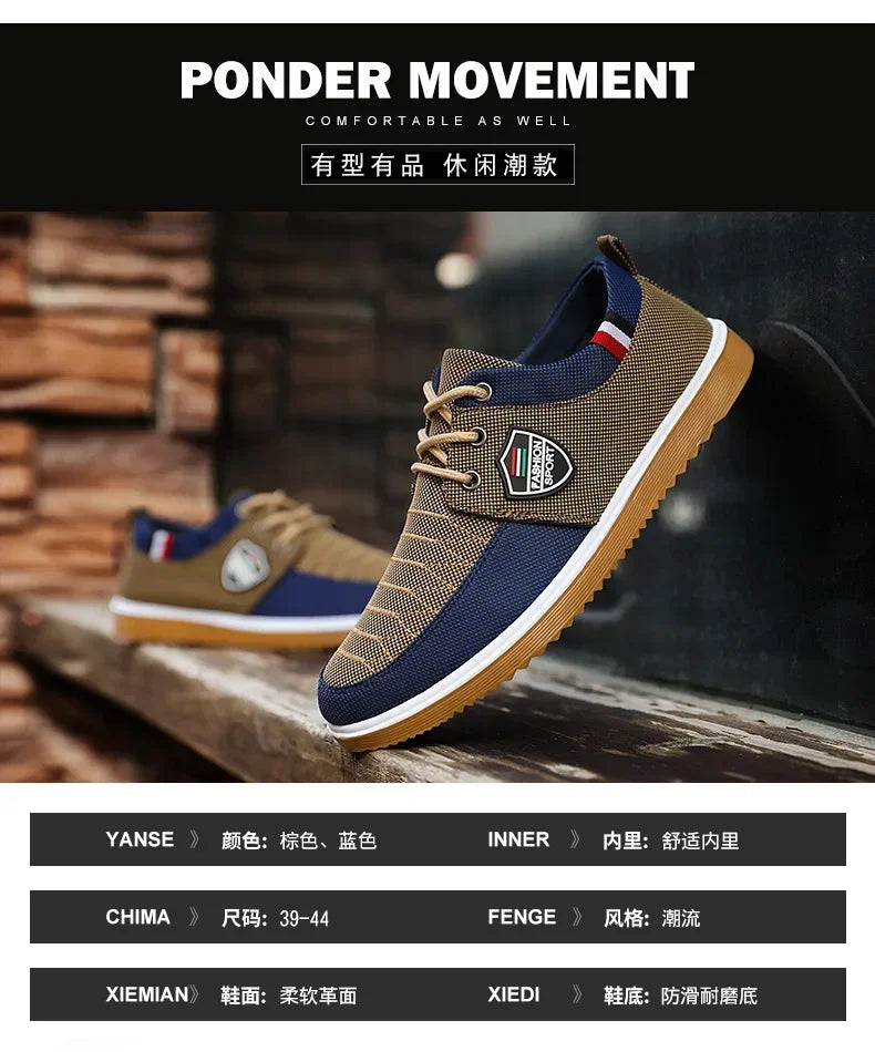 Men's Casual Canvas Shoes Fashion Soft Sole Driving Shoes 2024 Designer Men Shoes Plus Size Comfortable  Sneaker Zapatos Hombres