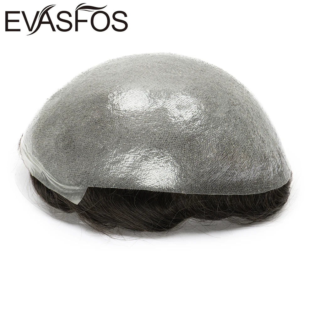 Invisible Knots Men Capillary Prosthesis Wig For Men 0.03mm Ultra Thin Skin Hair Replacement Men Toupee Natural Hair System Men