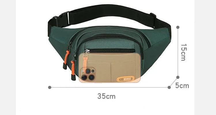 Oxford Waterproof Unisex Waist Bag - Large Capacity, Wear - Resistant Multifunctional Fanny Pack (Riñoneras Para Hombre)